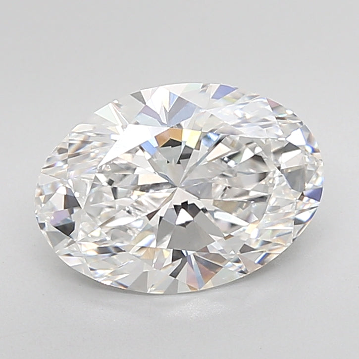 3.08 Carat Oval Lab Diamond with  Cut Diamond in 14KT  view 1
