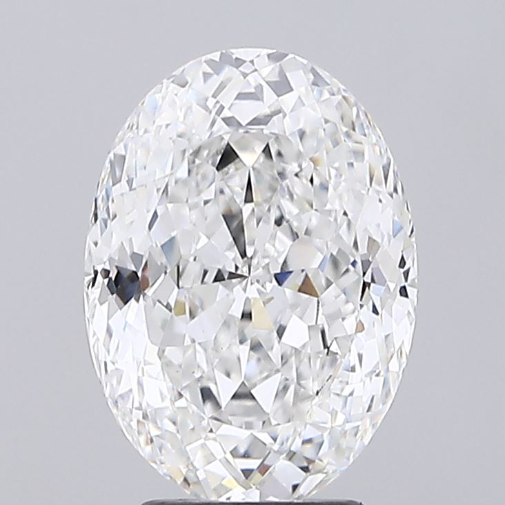 3.8 Carat Oval Lab Diamond with  Cut Diamond in 14KT  view 1
