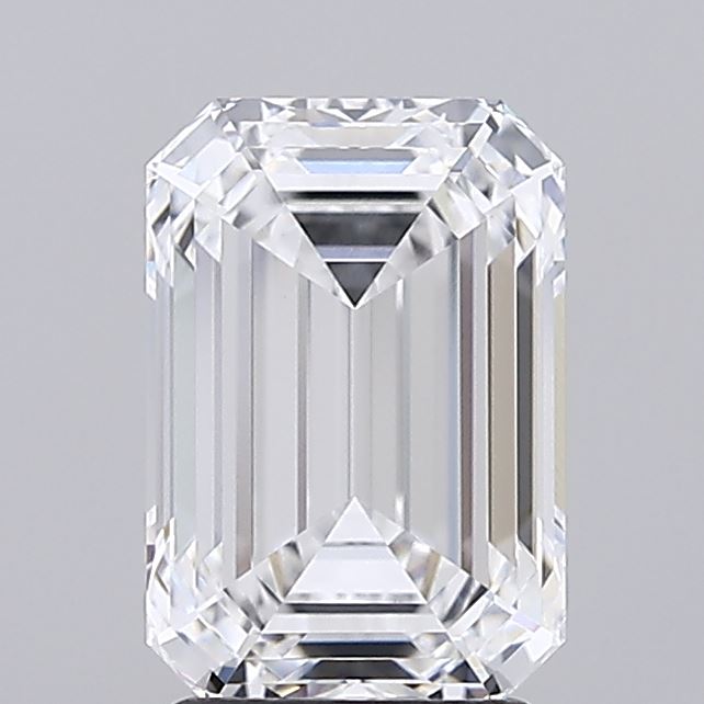 3.54 Carat Emerald Lab Diamond with  Cut Diamond in 14KT  view 1
