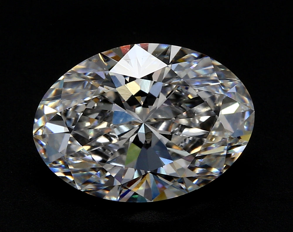 3.9 Carat Oval Lab Diamond with  Cut Diamond in 14KT  view 1
