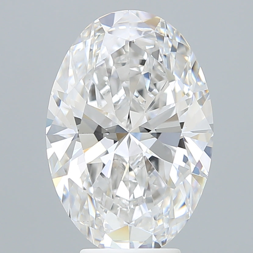 5.4 Carat Oval Lab Diamond with  Cut Diamond in 14KT  view 1
