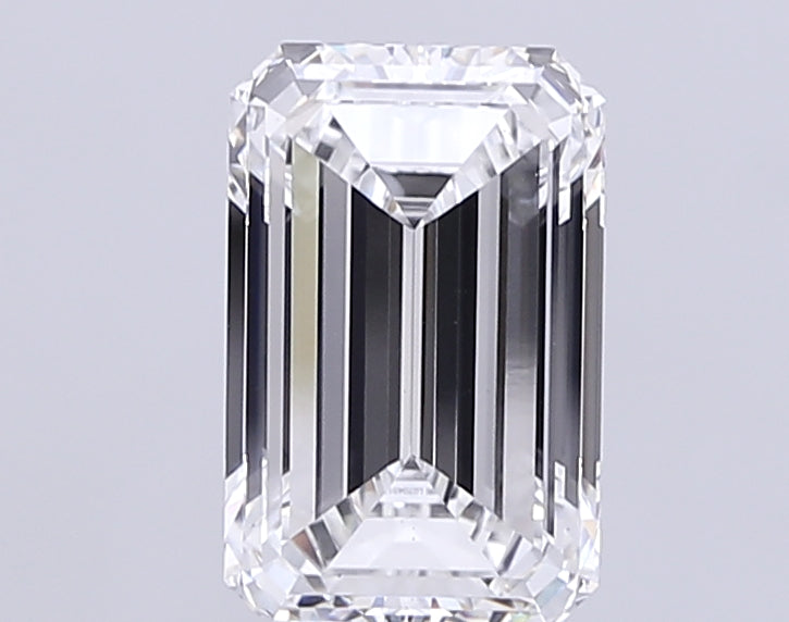 5.0 Carat Emerald Lab Diamond with  Cut Diamond in 14KT  view 1

