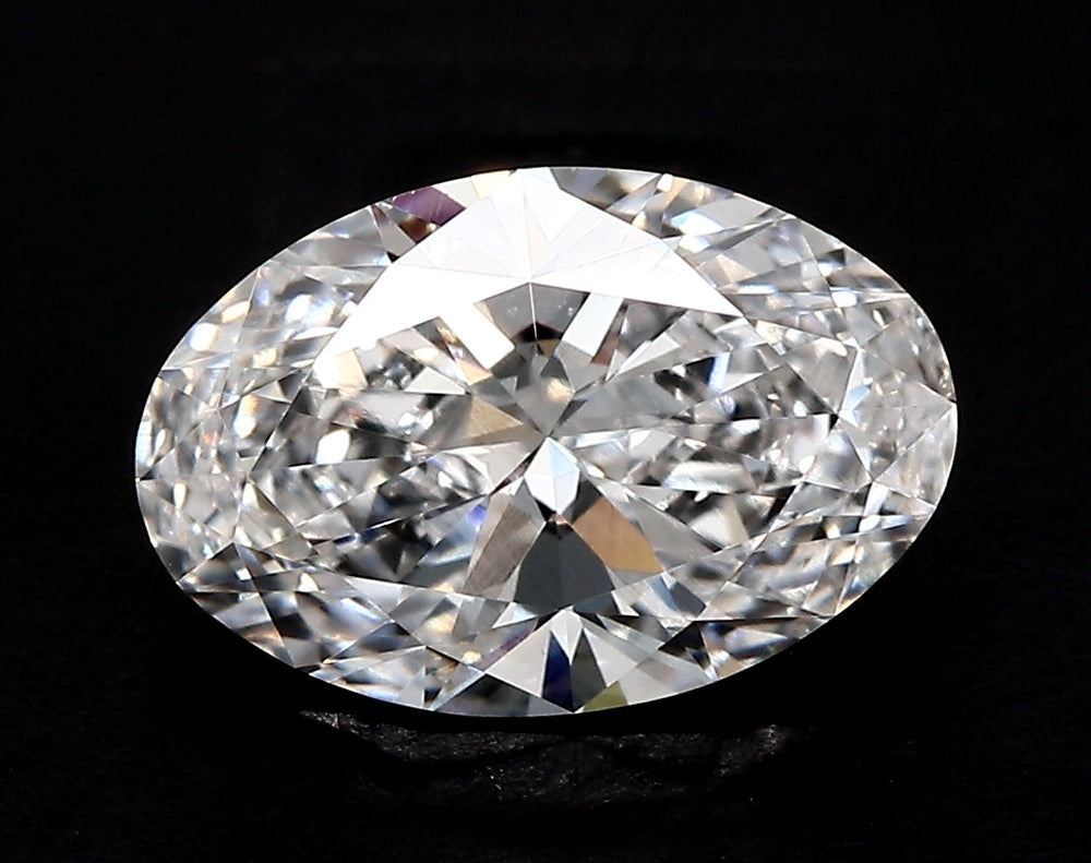 4.06 Carat Oval Lab Diamond with  Cut Diamond in 14KT  view 1
