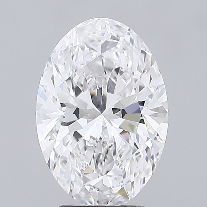 3.04 Carat Oval Lab Diamond with  Cut Diamond in 14KT  view 1
