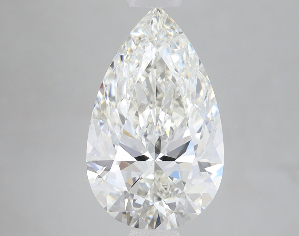 2.82 Carat Pear Lab Diamond with  Cut Diamond in 14KT  view 1
