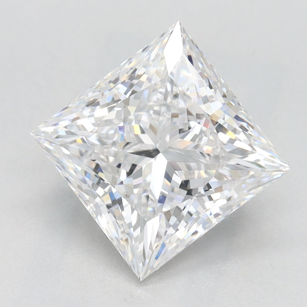 2.53 Carat Princess Lab Diamond with  Cut Diamond in 14KT  view 1
