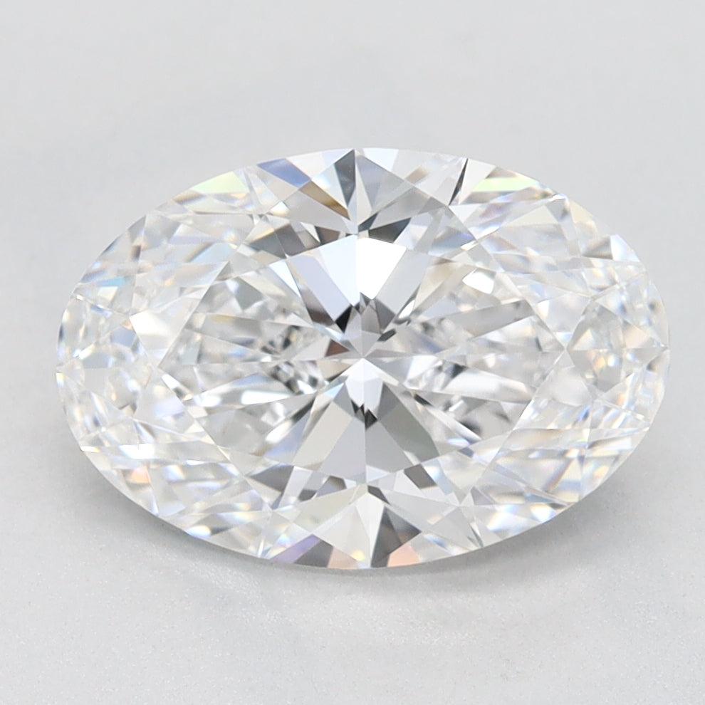 2.08 Carat Oval Lab Diamond with  Cut Diamond in 14KT  view 1

