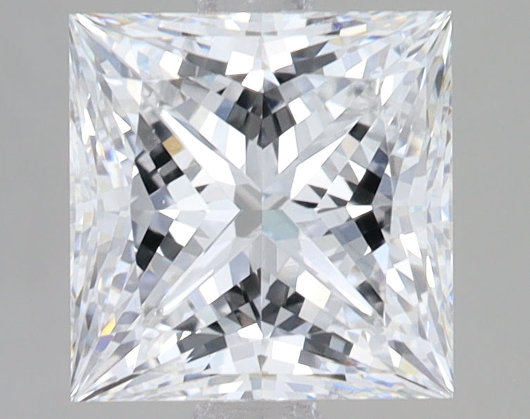 2.54 Carat Princess Lab Diamond with  Cut Diamond in 14KT  view 1
