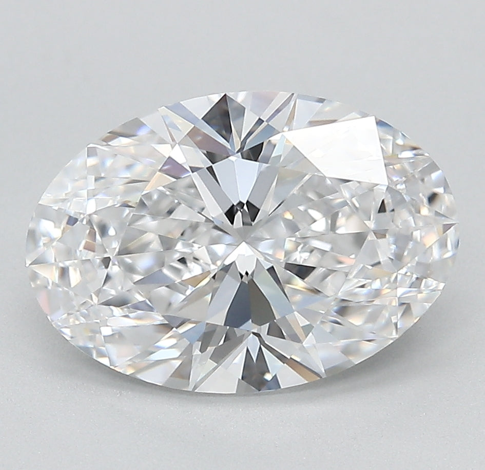 3.2 Carat Oval Lab Diamond with  Cut Diamond in 14KT  view 1
