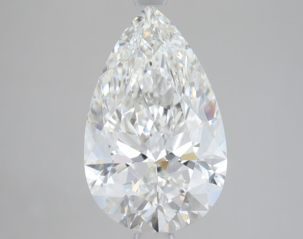 3.01 Carat Pear Lab Diamond with  Cut Diamond in 14KT  view 1
