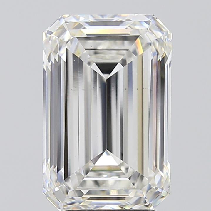 4.57 Carat Emerald Lab Diamond with  Cut Diamond in 14KT  view 1
