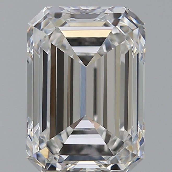 3.01 Carat Emerald Lab Diamond with  Cut Diamond in 14KT  view 1
