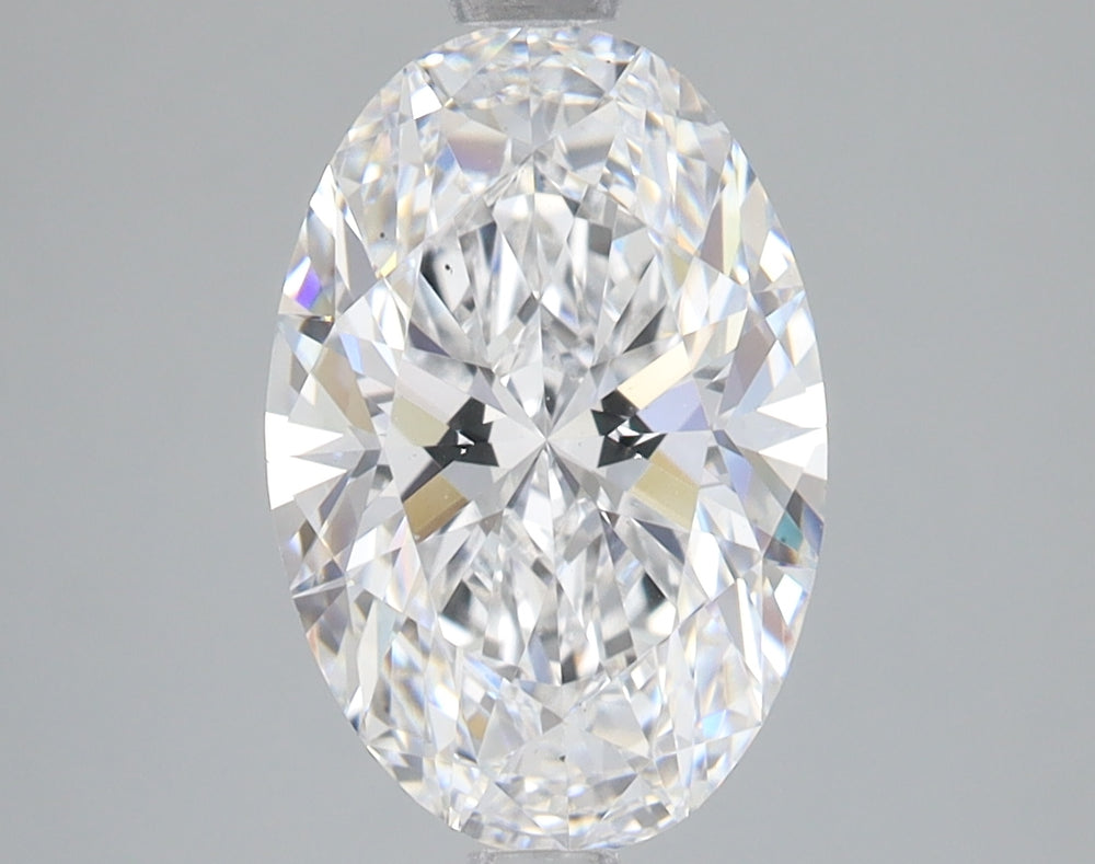 2.76 Carat Oval Lab Diamond with  Cut Diamond in 14KT  view 1
