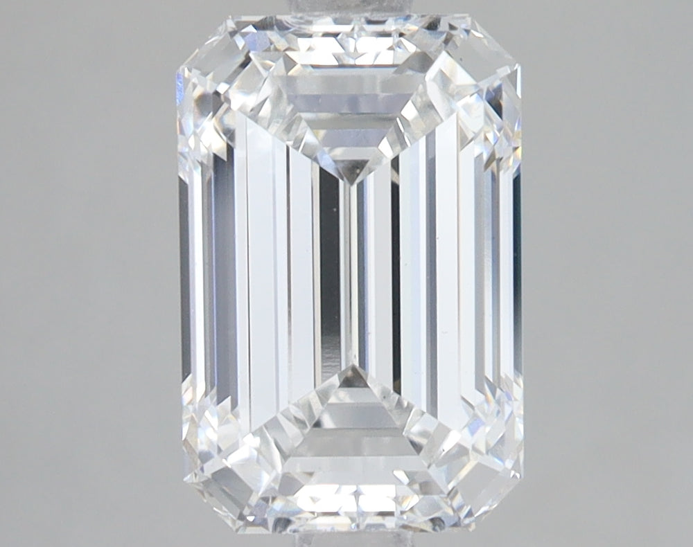 3.03 Carat Emerald Lab Diamond with  Cut Diamond in 14KT  view 1

