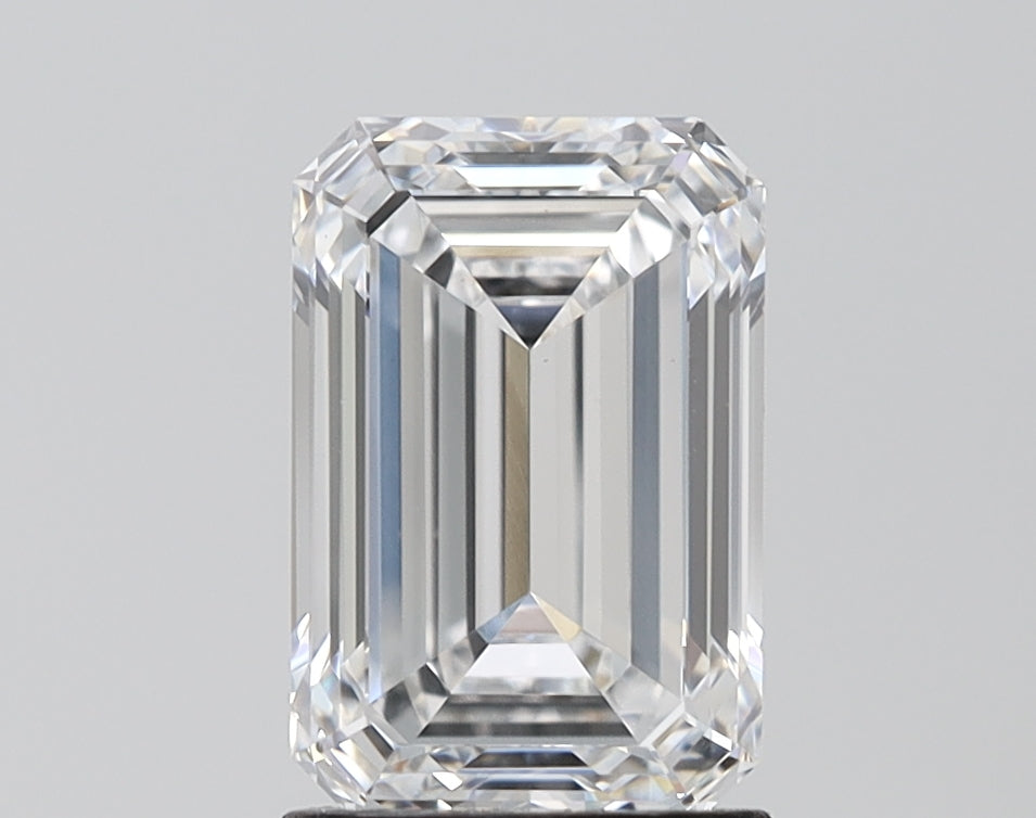 2.54 Carat Emerald Lab Diamond with  Cut Diamond in 14KT  view 1
