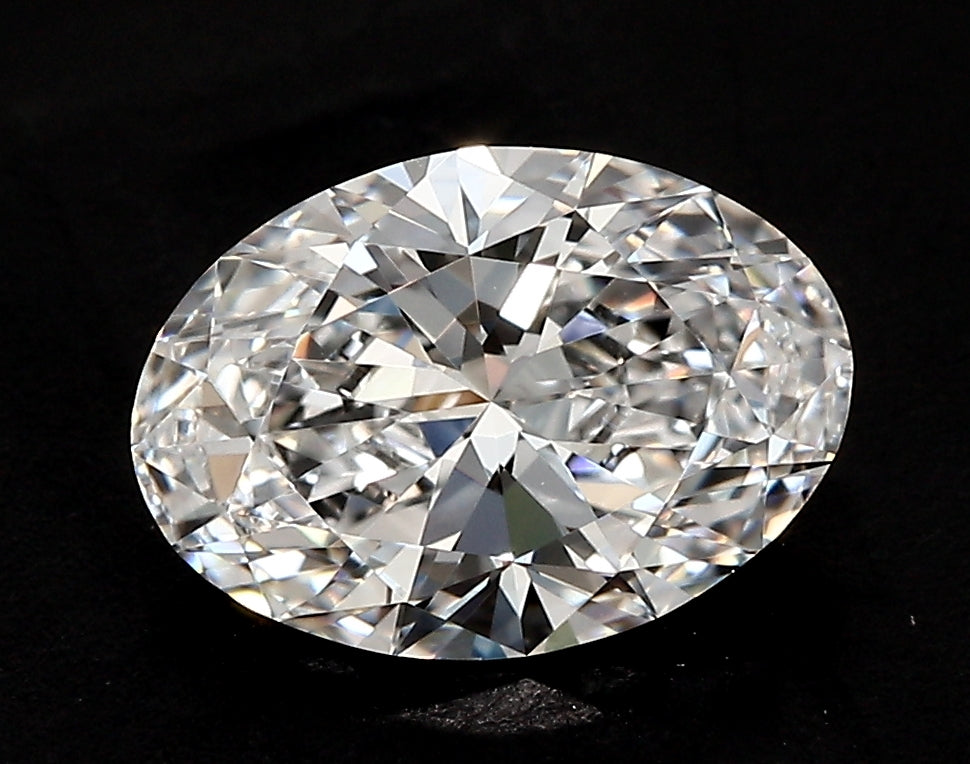 2.7 Carat Oval Lab Diamond with  Cut Diamond in 14KT  view 1
