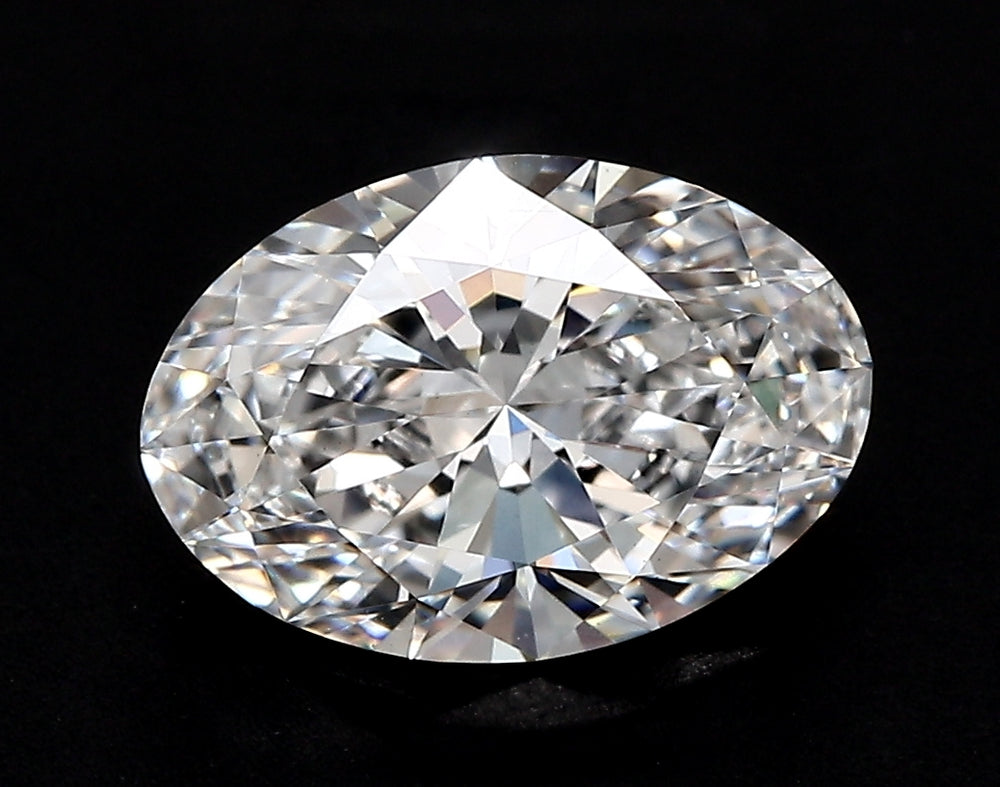 3.0 Carat Oval Lab Diamond with  Cut Diamond in 14KT  view 1
