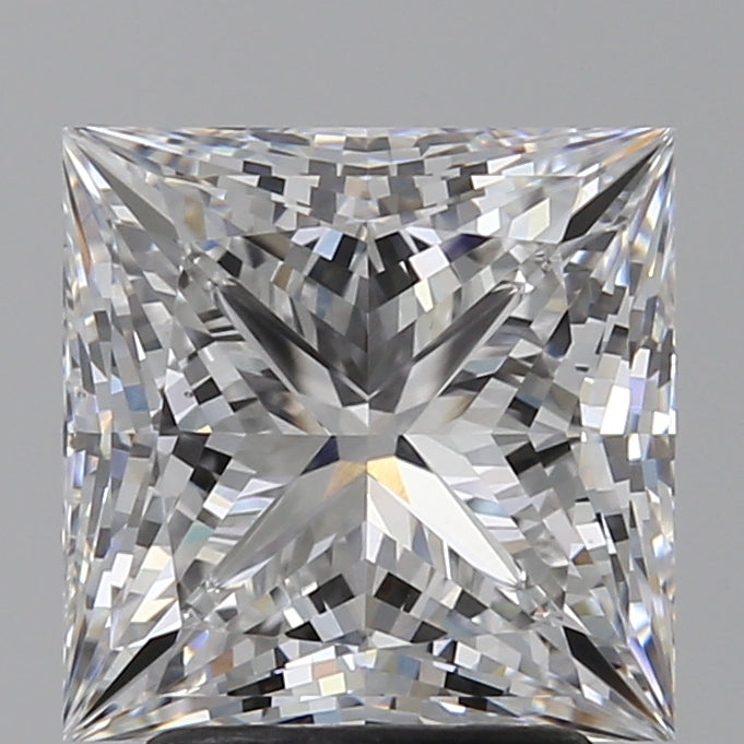 3.01 Carat Princess Lab Diamond with  Cut Diamond in 14KT  view 1
