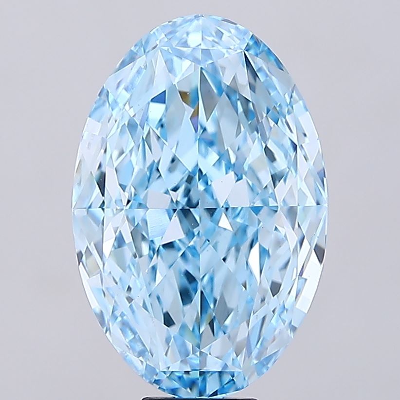 15.04 Carat Oval Lab Diamond with  Cut Diamond in 14KT  view 1
