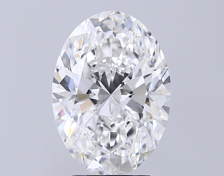 3.81 Carat Oval Lab Diamond with  Cut Diamond in 14KT  view 1
