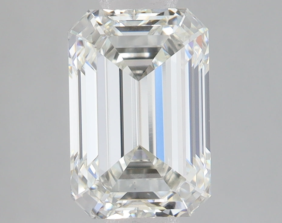 2.1 Carat Emerald Lab Diamond with  Cut Diamond in 14KT  view 1
