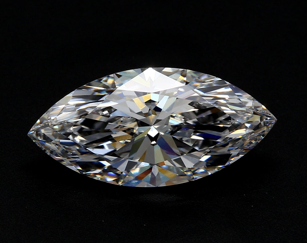 3.04 Carat Marquise Lab Diamond with  Cut Diamond in 14KT  view 1

