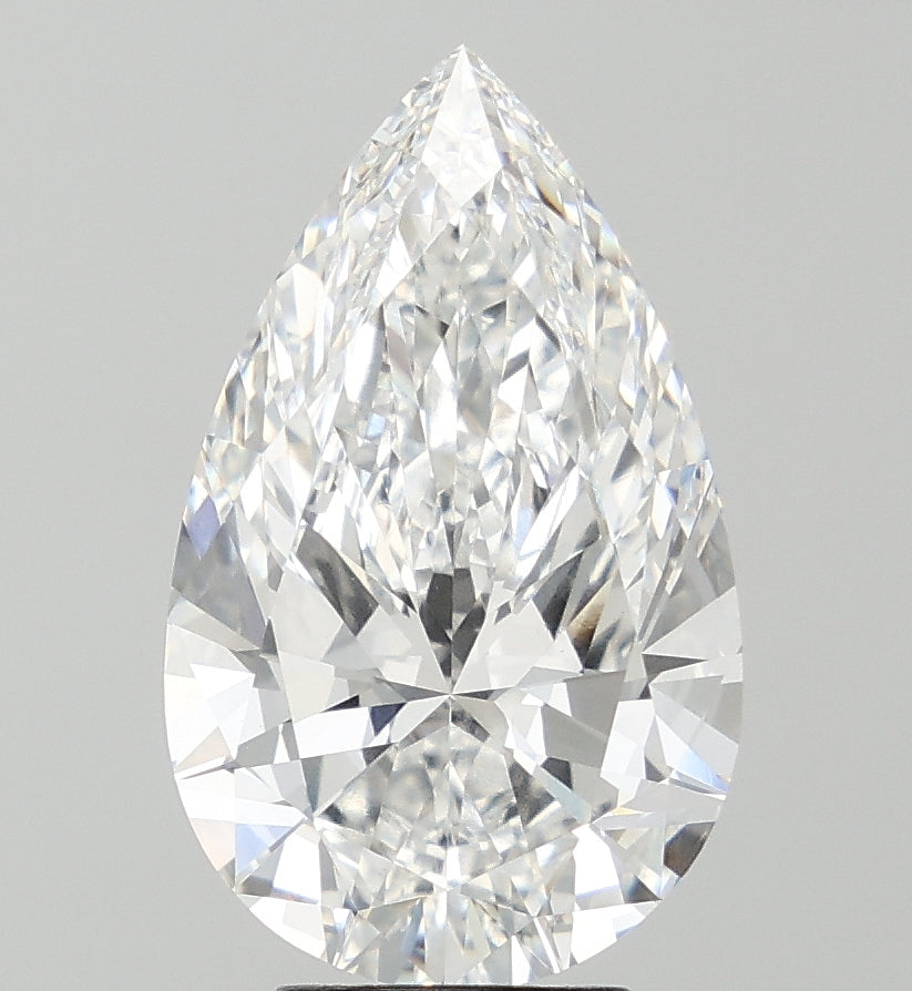 5.23 Carat Pear Lab Diamond with  Cut Diamond in 14KT  view 1
