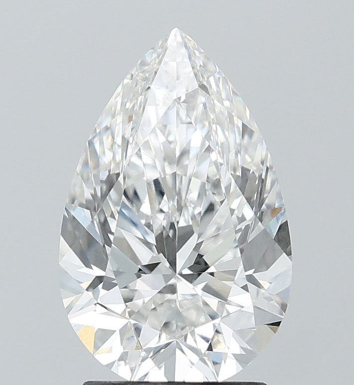 2.51 Carat Pear Lab Diamond with  Cut Diamond in 14KT  view 1
