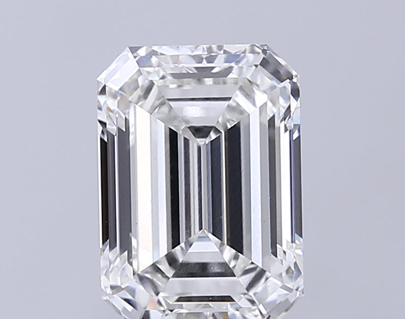 3.09 Carat Emerald Lab Diamond with  Cut Diamond in 14KT  view 1
