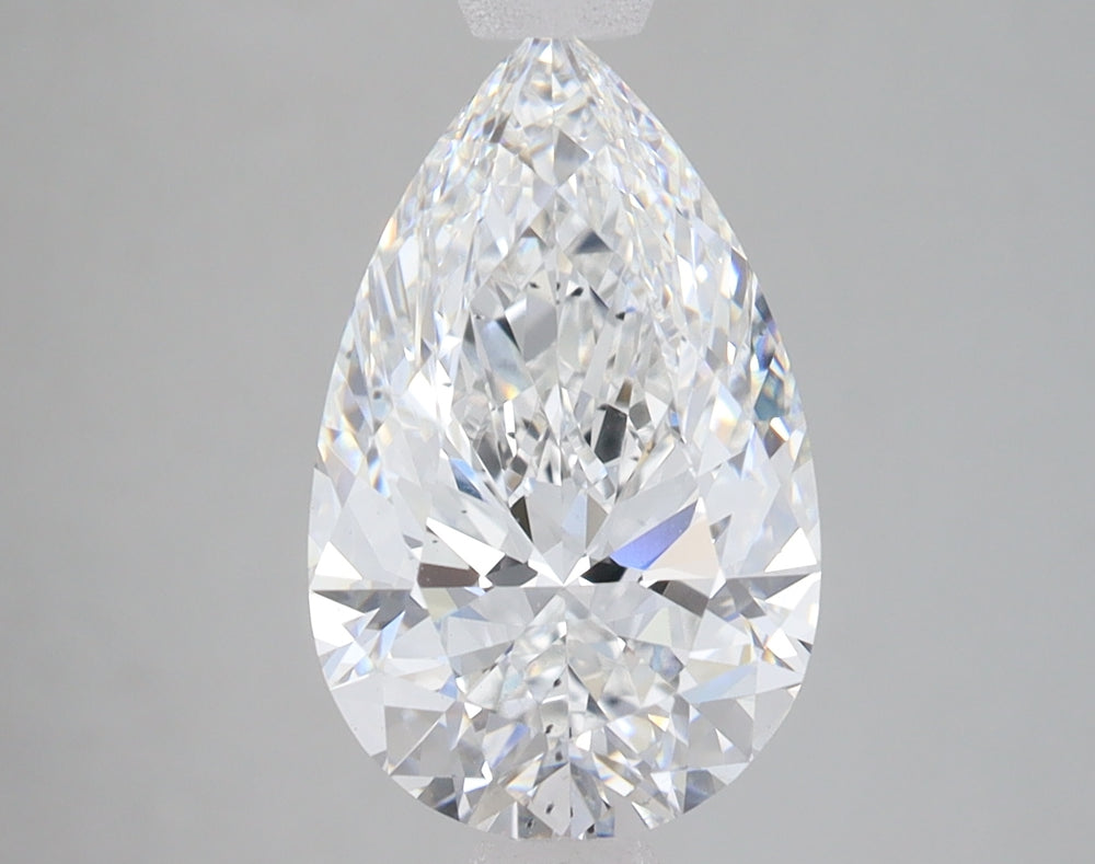 3.06 Carat Pear Lab Diamond with  Cut Diamond in 14KT  view 1
