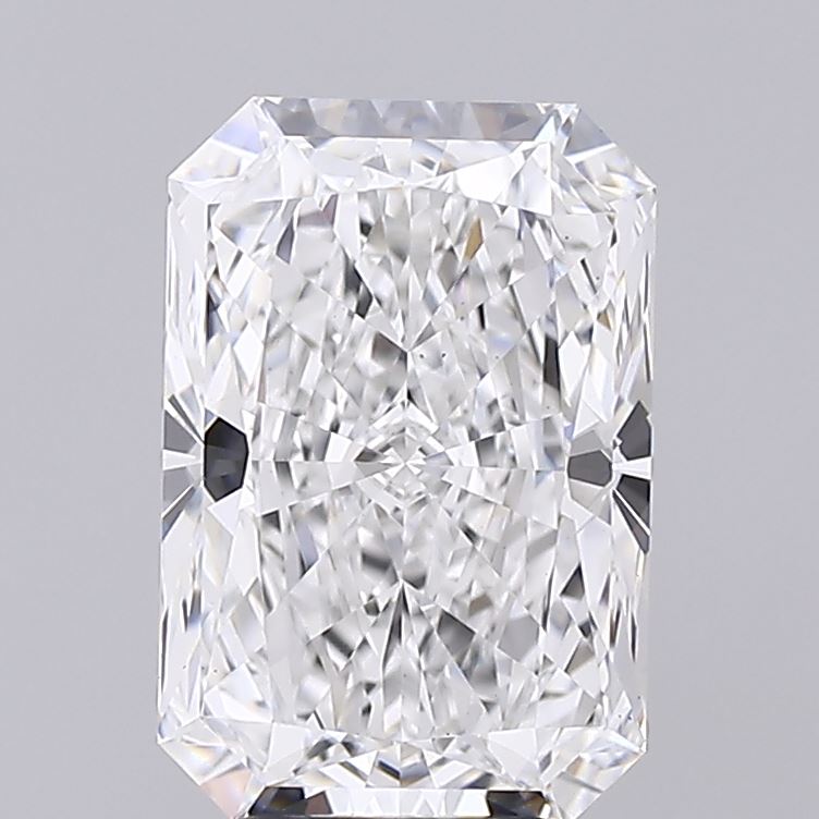 3.2 Carat Radiant Lab Diamond with  Cut Diamond in 14KT  view 1
