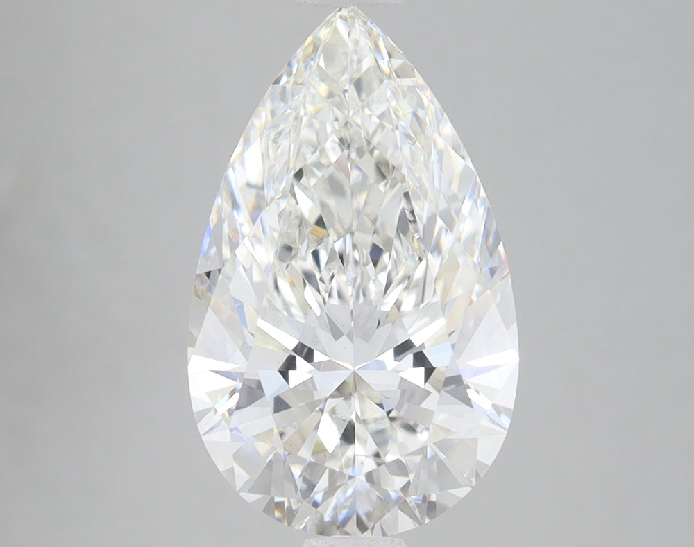 3.69 Carat Pear Lab Diamond with  Cut Diamond in 14KT  view 1
