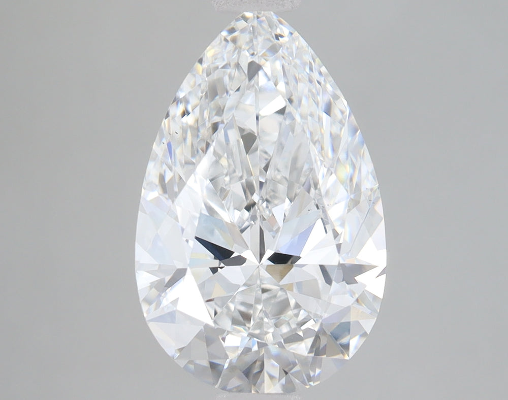 3.0 Carat Pear Lab Diamond with  Cut Diamond in 14KT  view 1

