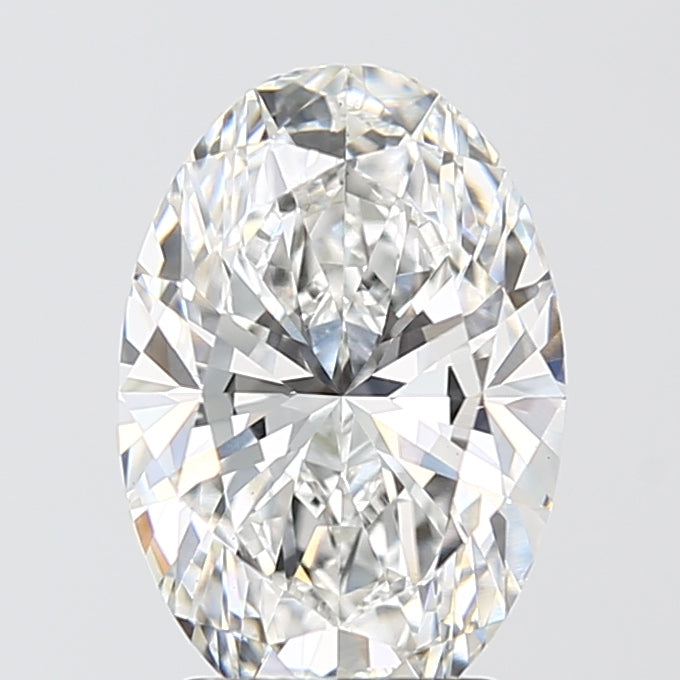 3.05 Carat Oval Lab Diamond with  Cut Diamond in 14KT  view 1
