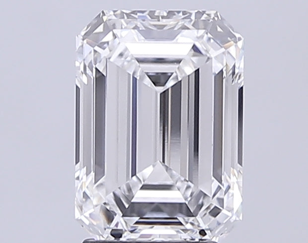 3.46 Carat Emerald Lab Diamond with  Cut Diamond in 14KT  view 1

