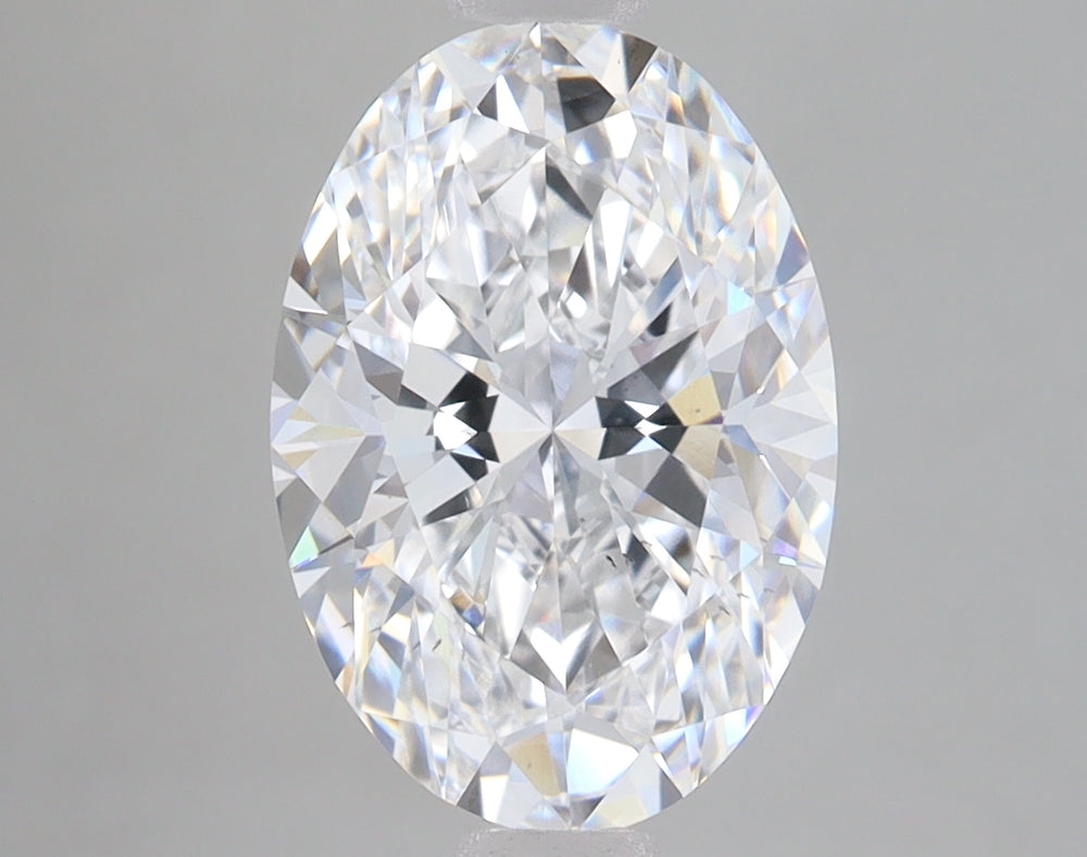 3.04 Carat Oval Lab Diamond with  Cut Diamond in 14KT  view 1
