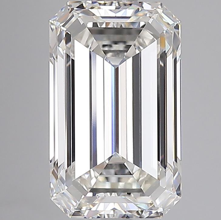 6.03 Carat Emerald Lab Diamond with  Cut Diamond in 14KT  view 1
