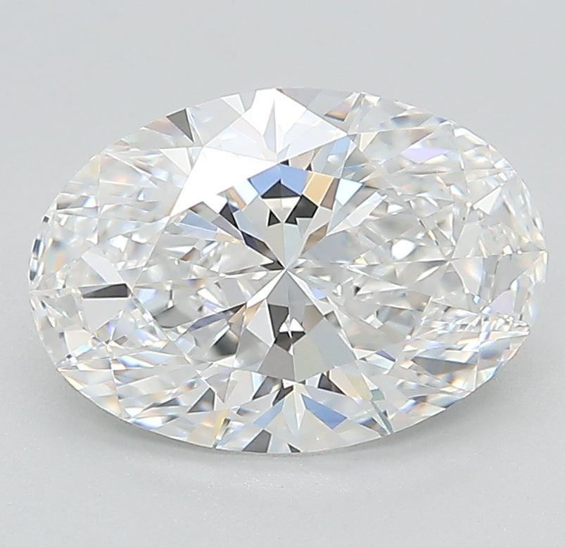 2.55 Carat Oval Lab Diamond with  Cut Diamond in 14KT  view 1
