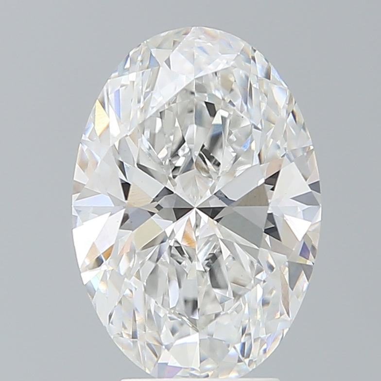 4.4 Carat Oval Lab Diamond with  Cut Diamond in 14KT  view 1

