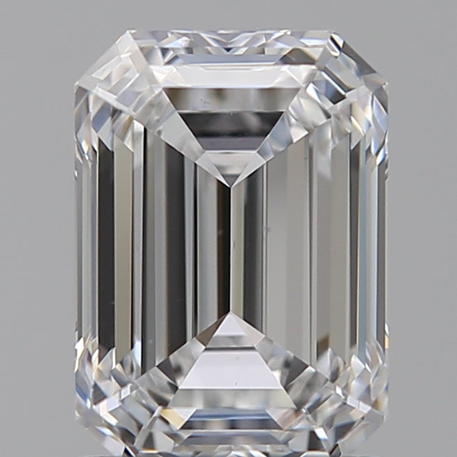 1.57 Carat Emerald Lab Diamond with  Cut Diamond in 14KT  view 1
