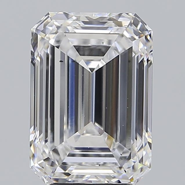 4.94 Carat Emerald Lab Diamond with  Cut Diamond in 14KT  view 1
