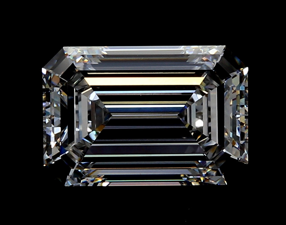 4.74 Carat Emerald Lab Diamond with  Cut Diamond in 14KT  view 1
