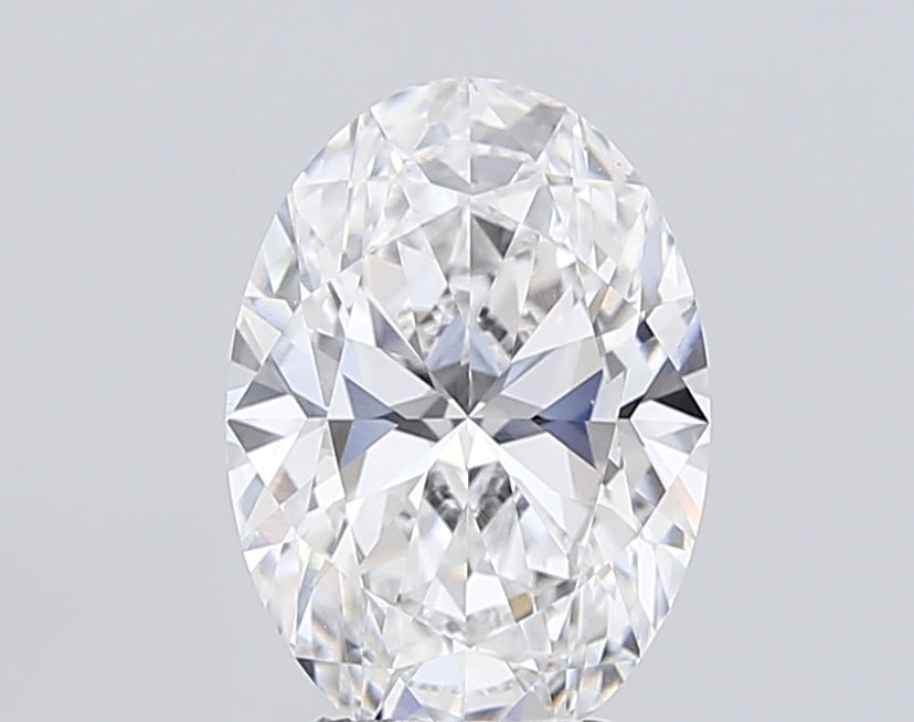 4.04 Carat Oval Lab Diamond with  Cut Diamond in 14KT  view 1
