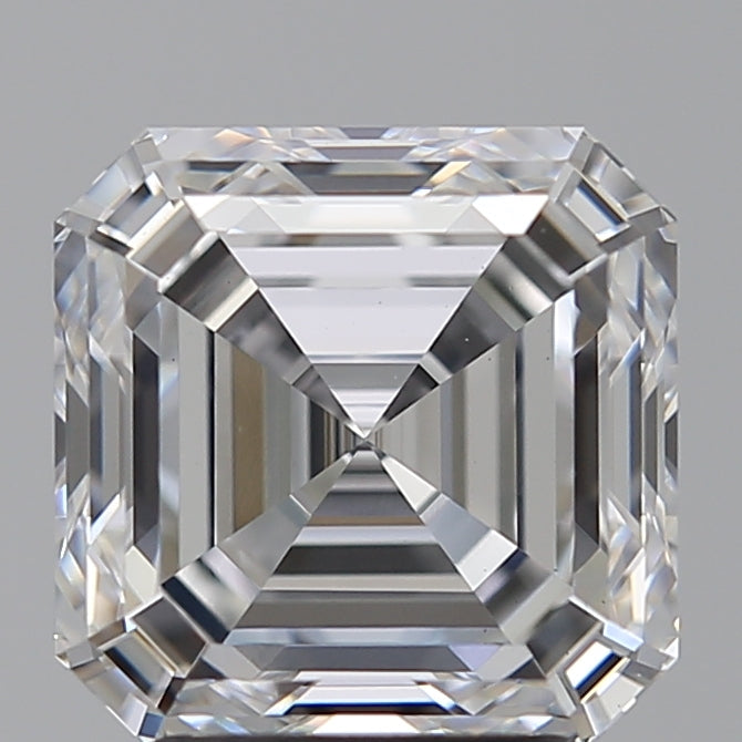 3.07 Carat Asscher Lab Diamond with  Cut Diamond in 14KT  view 1
