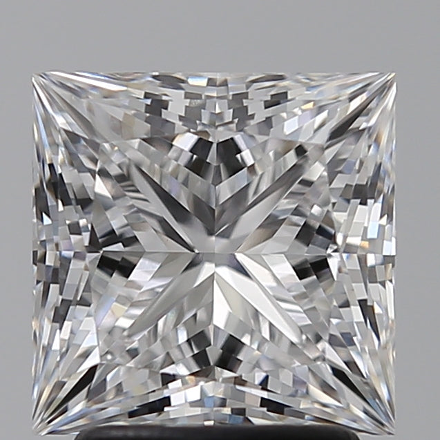 2.57 Carat Princess Lab Diamond with  Cut Diamond in 14KT  view 1
