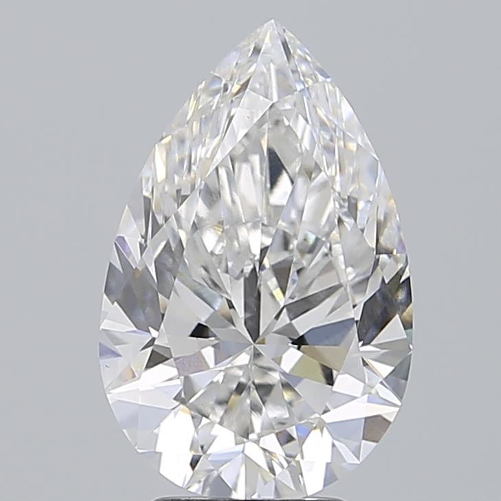 3.98 Carat Pear Lab Diamond with  Cut Diamond in 14KT  view 1
