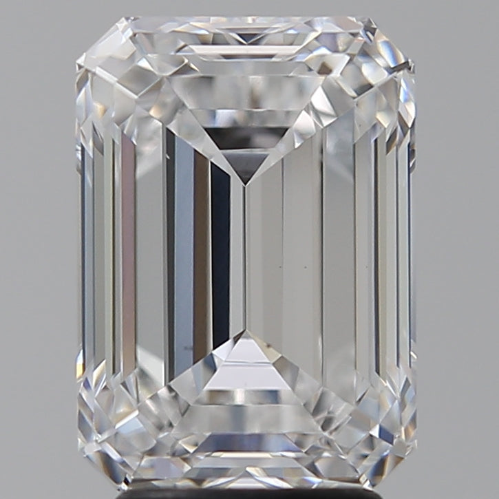 4.02 Carat Emerald Lab Diamond with  Cut Diamond in 14KT  view 1
