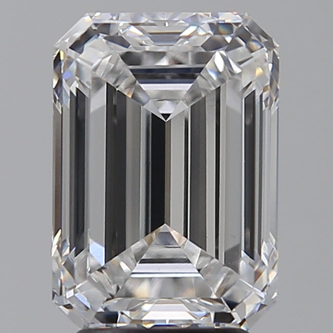 4.02 Carat Emerald Lab Diamond with  Cut Diamond in 14KT  view 1
