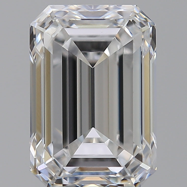 4.07 Carat Emerald Lab Diamond with  Cut Diamond in 14KT  view 1
