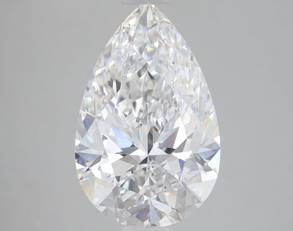 3.0 Carat Pear Lab Diamond with  Cut Diamond in 14KT  view 1
